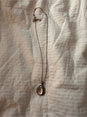 Vintage Anna Beck Teardrop Pendant Necklace with Stone - Women Jewelry